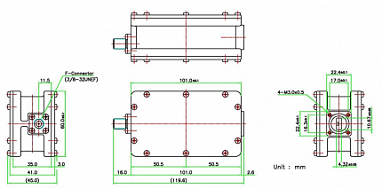 LNB Norsat 9000XCN-4 Single Band Ka-Band Ext Ref