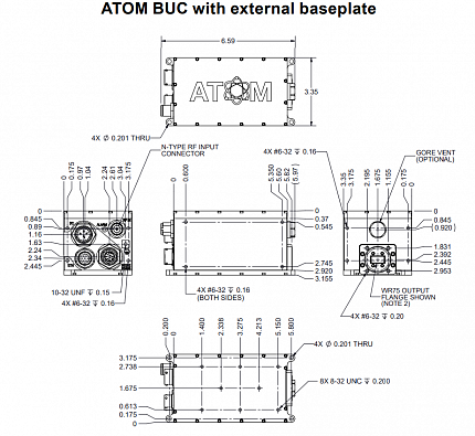 BUC Norsat ATOMBKUG080E1 ATOM 80W Ku-Band GaN
