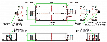LNA Norsat LNAL10NF Single-Band L-Band (1100 – 1700 MHz)