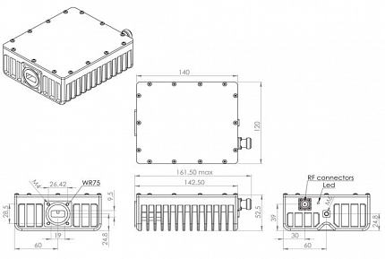 BUC Actox ABE8KXHL/ABE8KXHLF - 8W Ext. Low Ku-Band (12,75–13,25 ГГц)